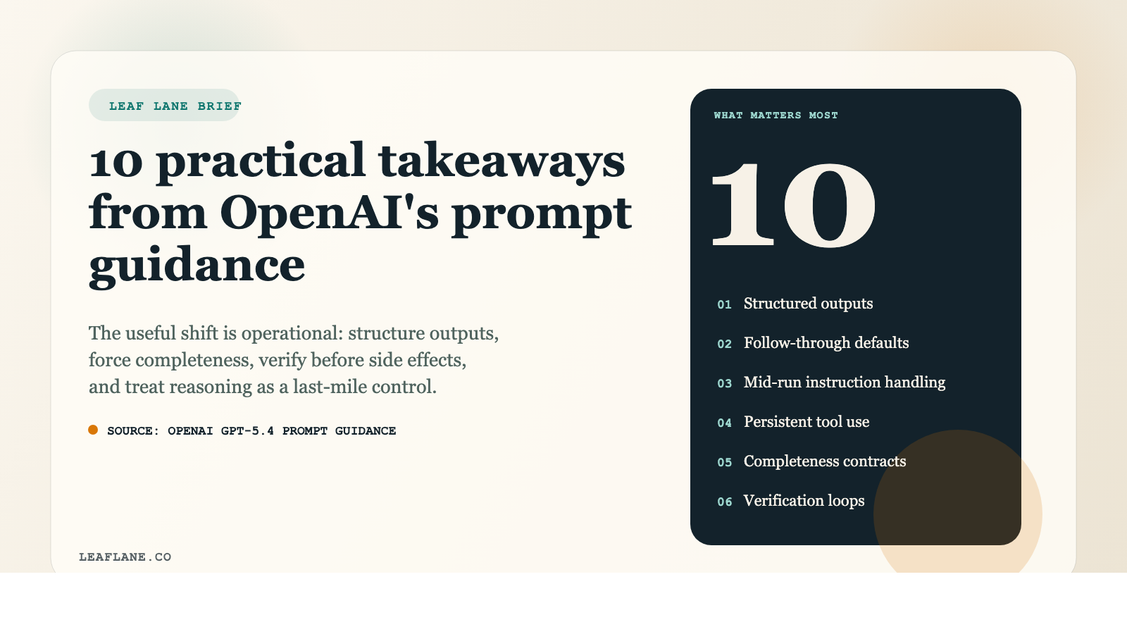 10 Practical Takeaways from OpenAI's GPT-5.4 Prompt Guidance