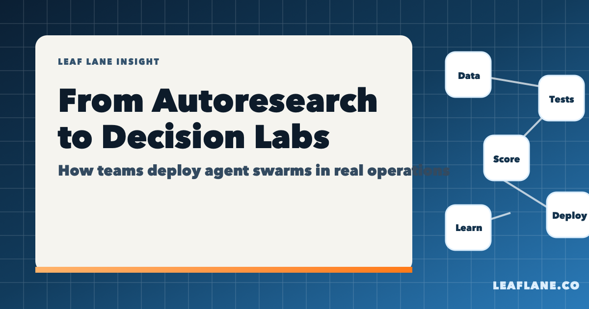 From Autoresearch to Decision Labs: How Operators Are Deploying Agent Swarms